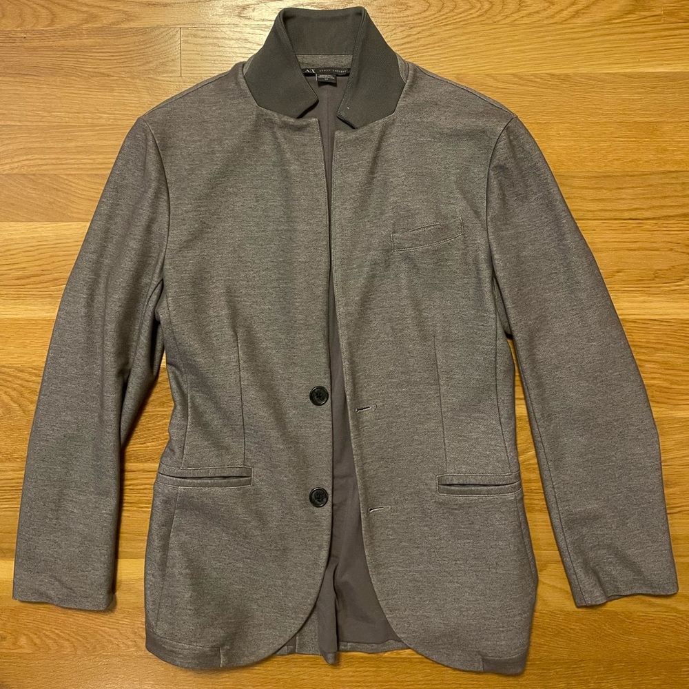 Armani Exchange Men’s Single-breasted Stretch Cotton Jacket